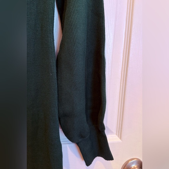 LOFT Dark Green Long Sleeve Sweater Dress - Picture 3 of 6